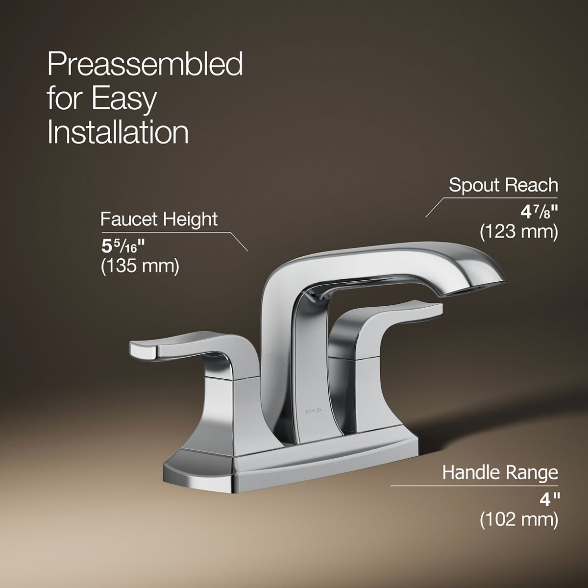Rubicon Centerset Bathroom Faucet | K-R29403-4D | KOHLER
