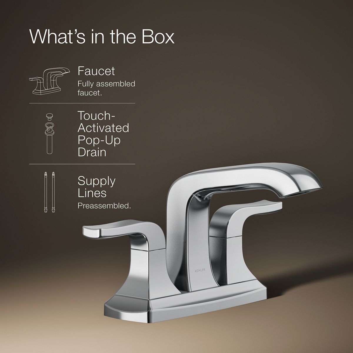 Rubicon Centerset Bathroom Faucet | K-R29403-4D | KOHLER