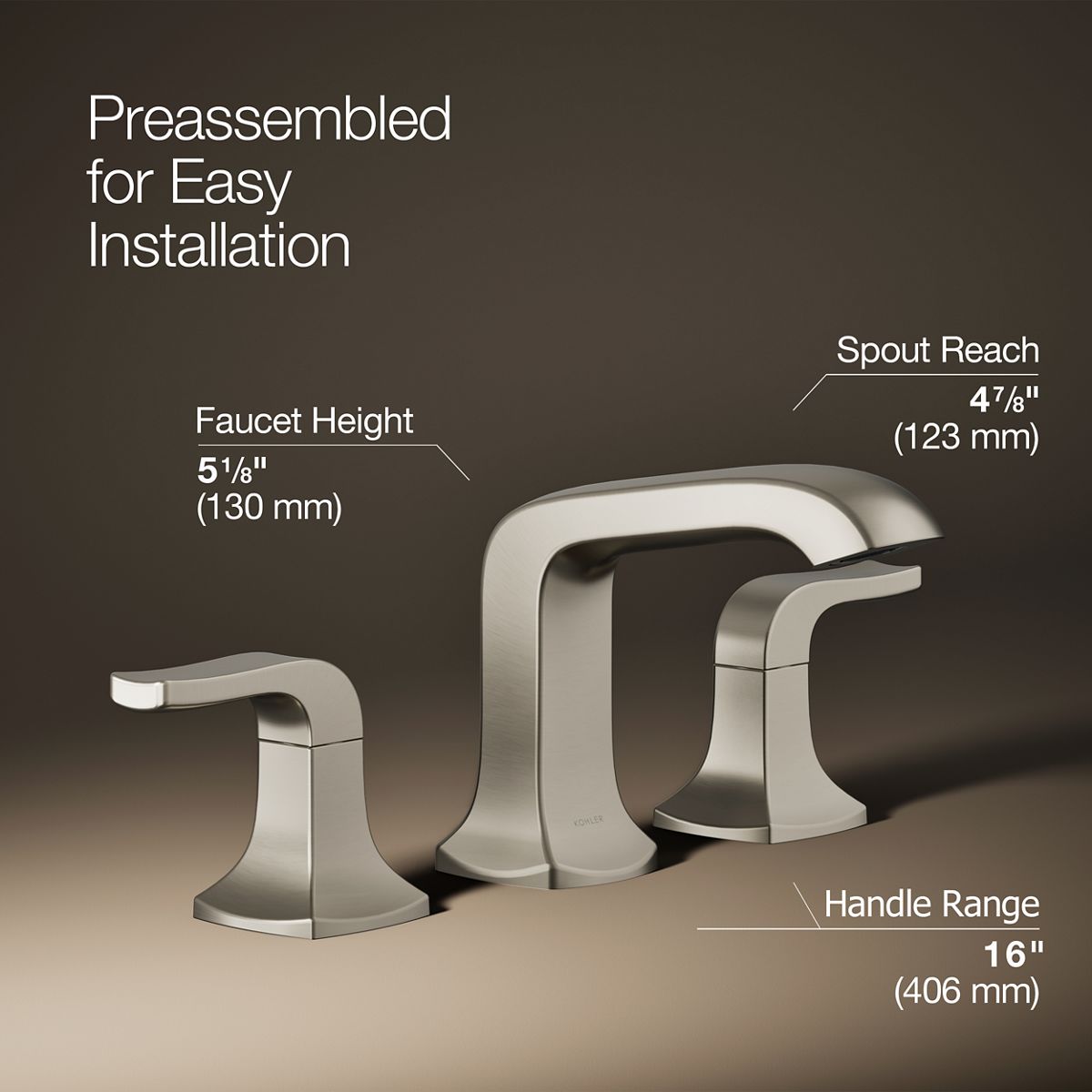 Rubicon Widespread Bathroom Faucet | K-R29404-4D | KOHLER