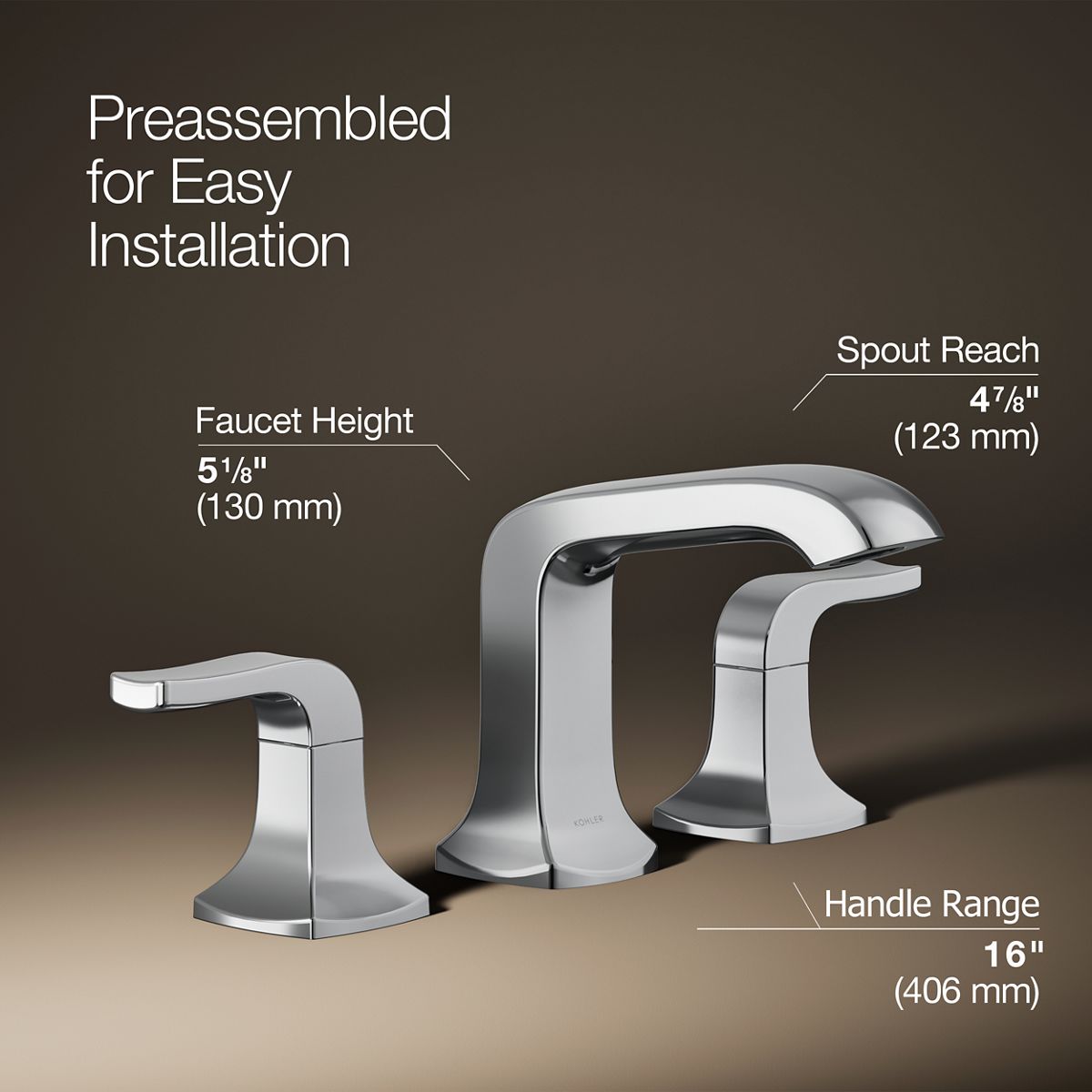3/4 view of product with dimensions
