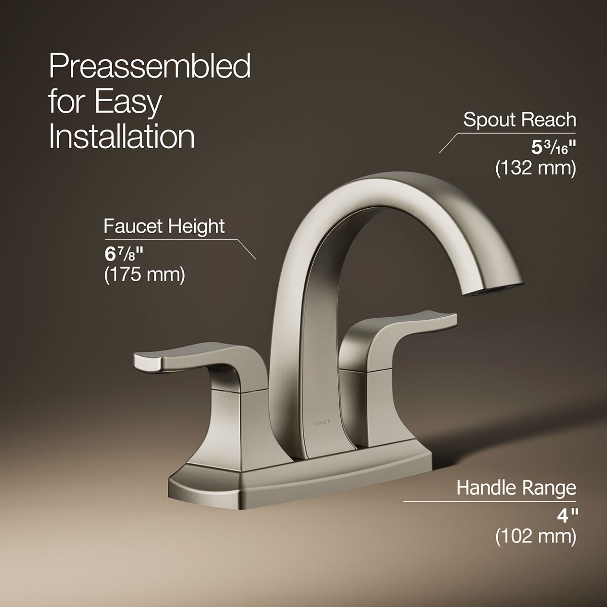 Rubicon Centerset Bathroom Faucet | K-R29404-4D | KOHLER
