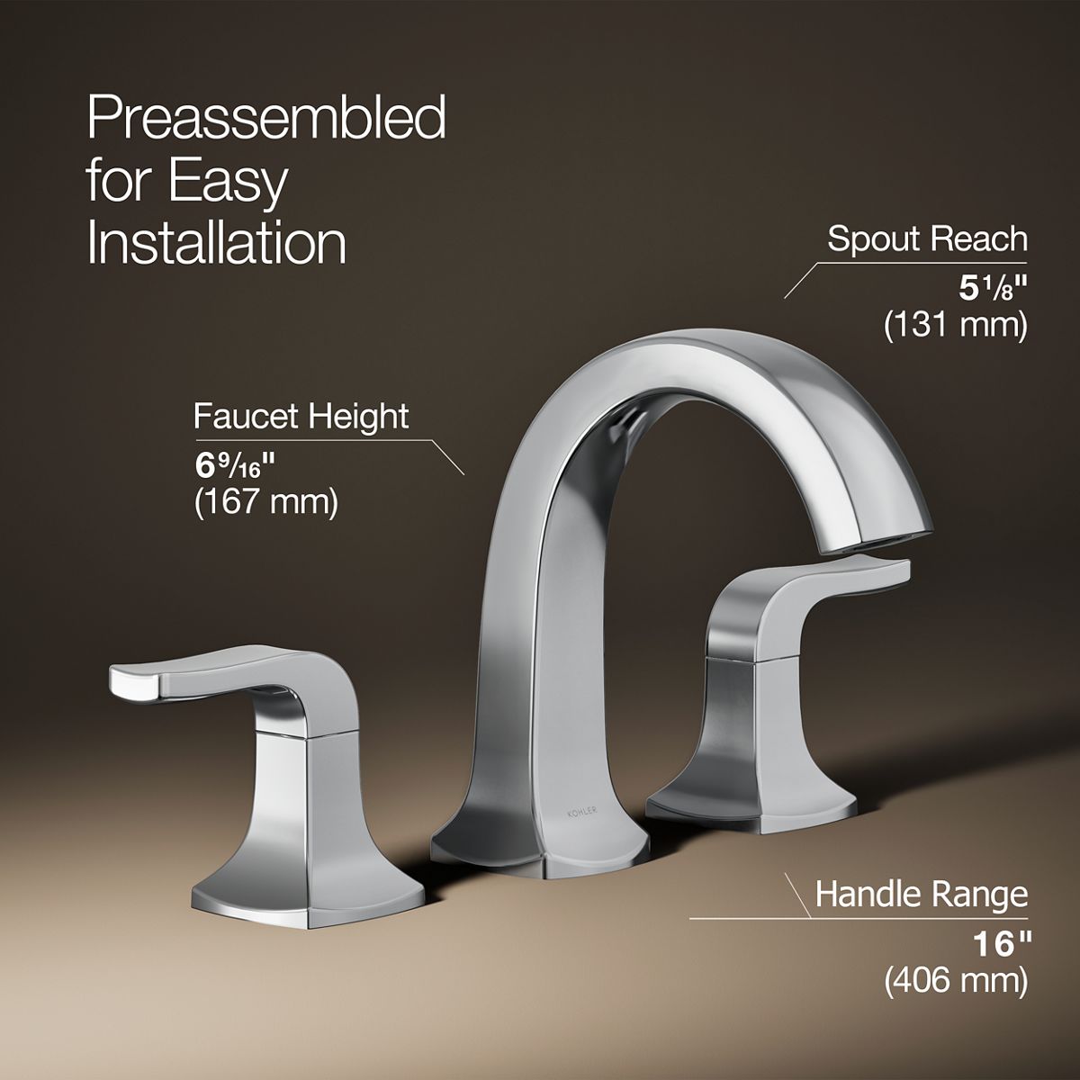 3/4 view of product with dimensions