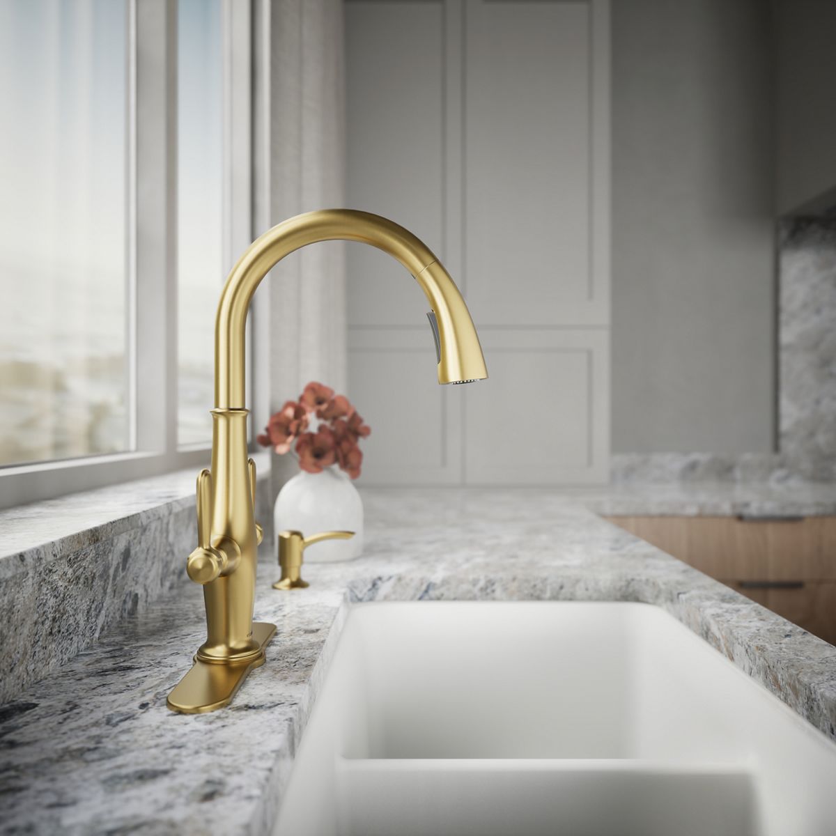 Pannier Two-Handle Pull-Down Kitchen Sink Faucet | K-R29473-SD
