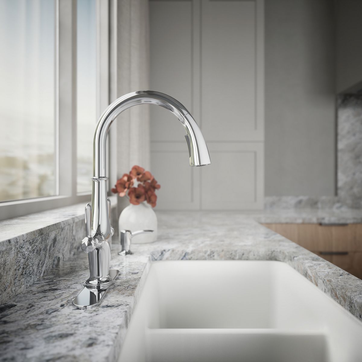Pannier Two-Handle Pull-Down Kitchen Sink Faucet | K-R29473-SD