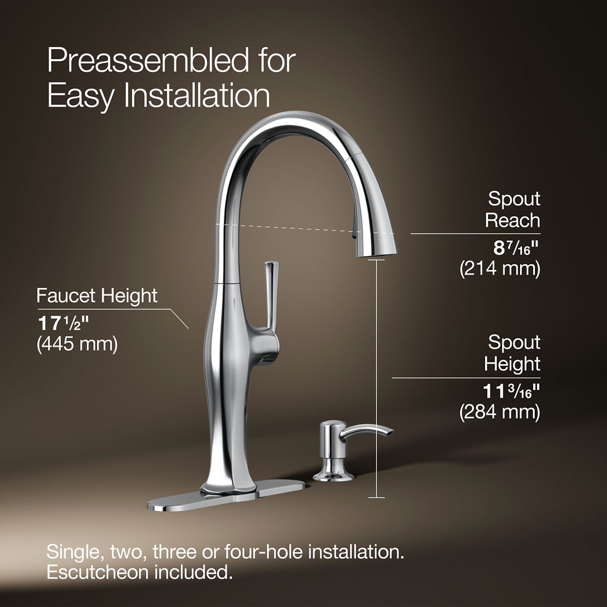3/4 view of product with dimensions