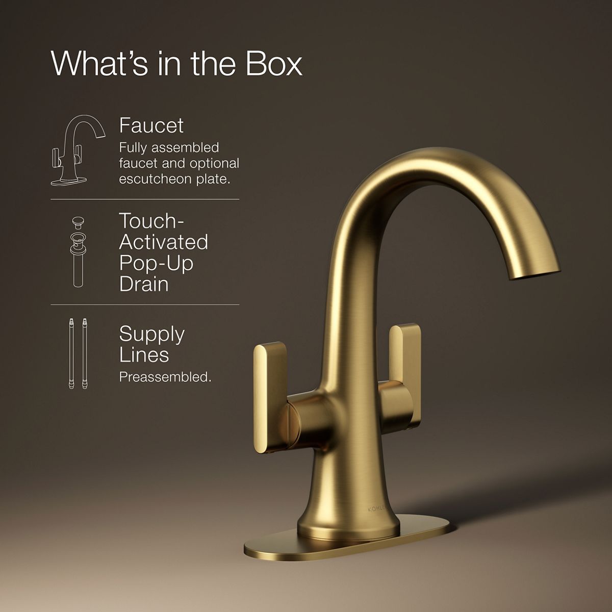 Setra Monoblock Bathroom Sink Faucet | K-R29664-4D | KOHLER