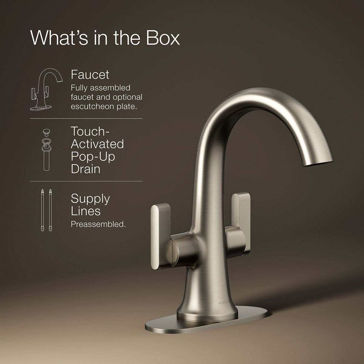 Setra Monoblock Bathroom Sink Faucet | K-R29664-4D | KOHLER