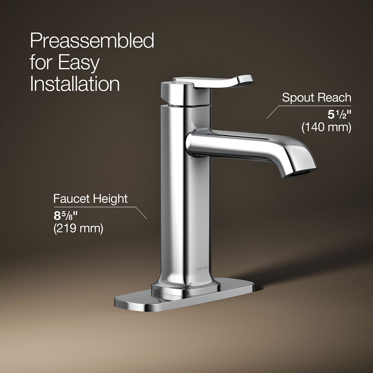 3/4 view of product with dimensions