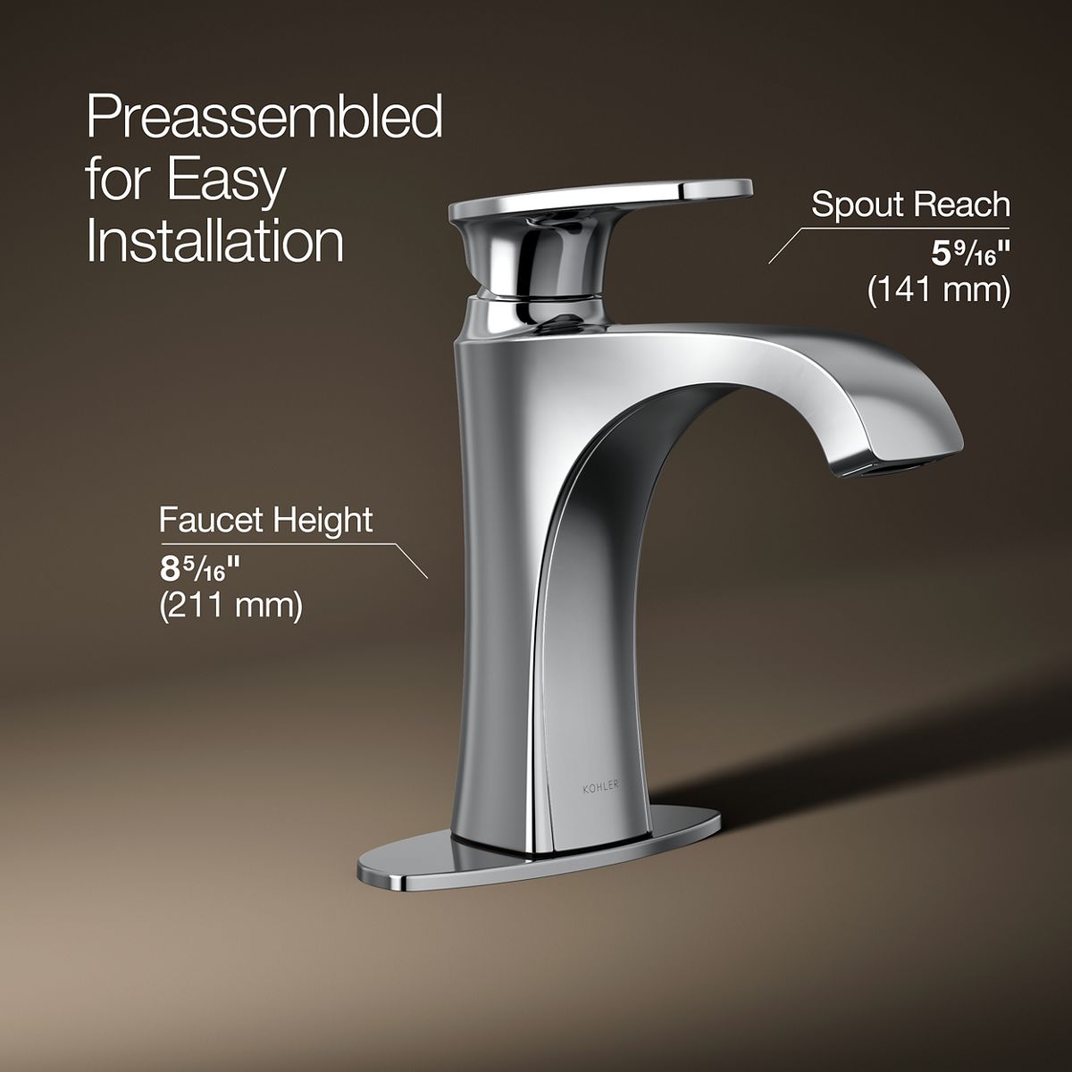 3/4 view of product with dimensions