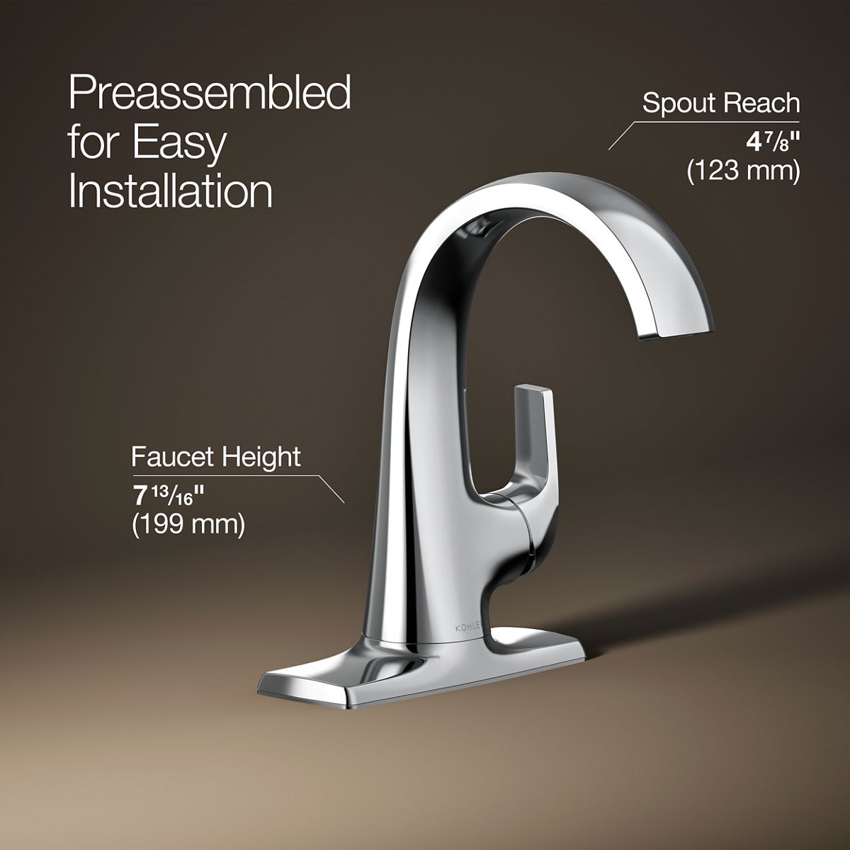 3/4 view of product with dimensions