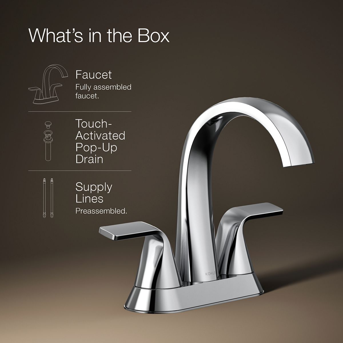 Cursiva Centerset Bathroom Sink Faucet | K-R30578-4D | KOHLER