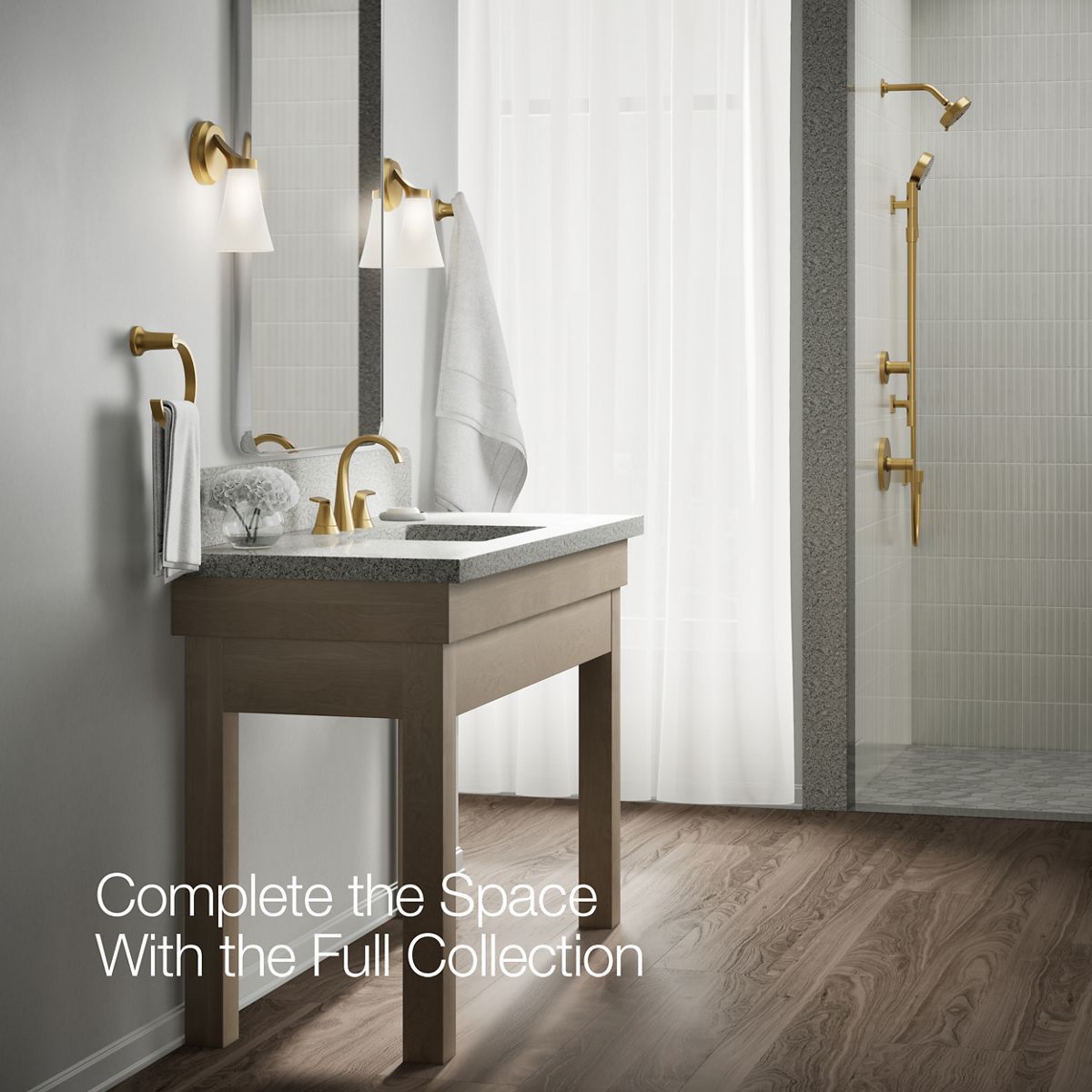 Cursiva Widespread Bathroom Sink Faucet | K-R30579-4D | KOHLER