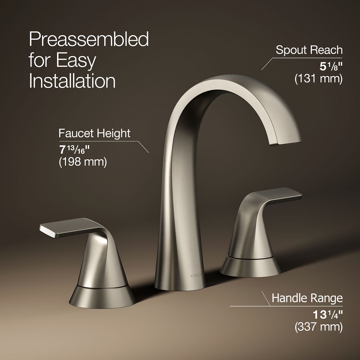 Cursiva Widespread Bathroom Sink Faucet | K-R30579-4D | KOHLER