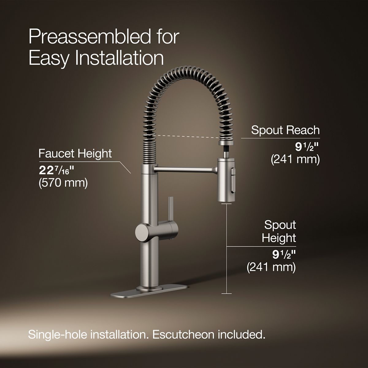 3/4 view of product with dimensions