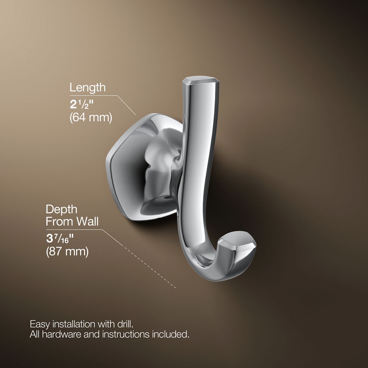 3/4 view of product with dimensions