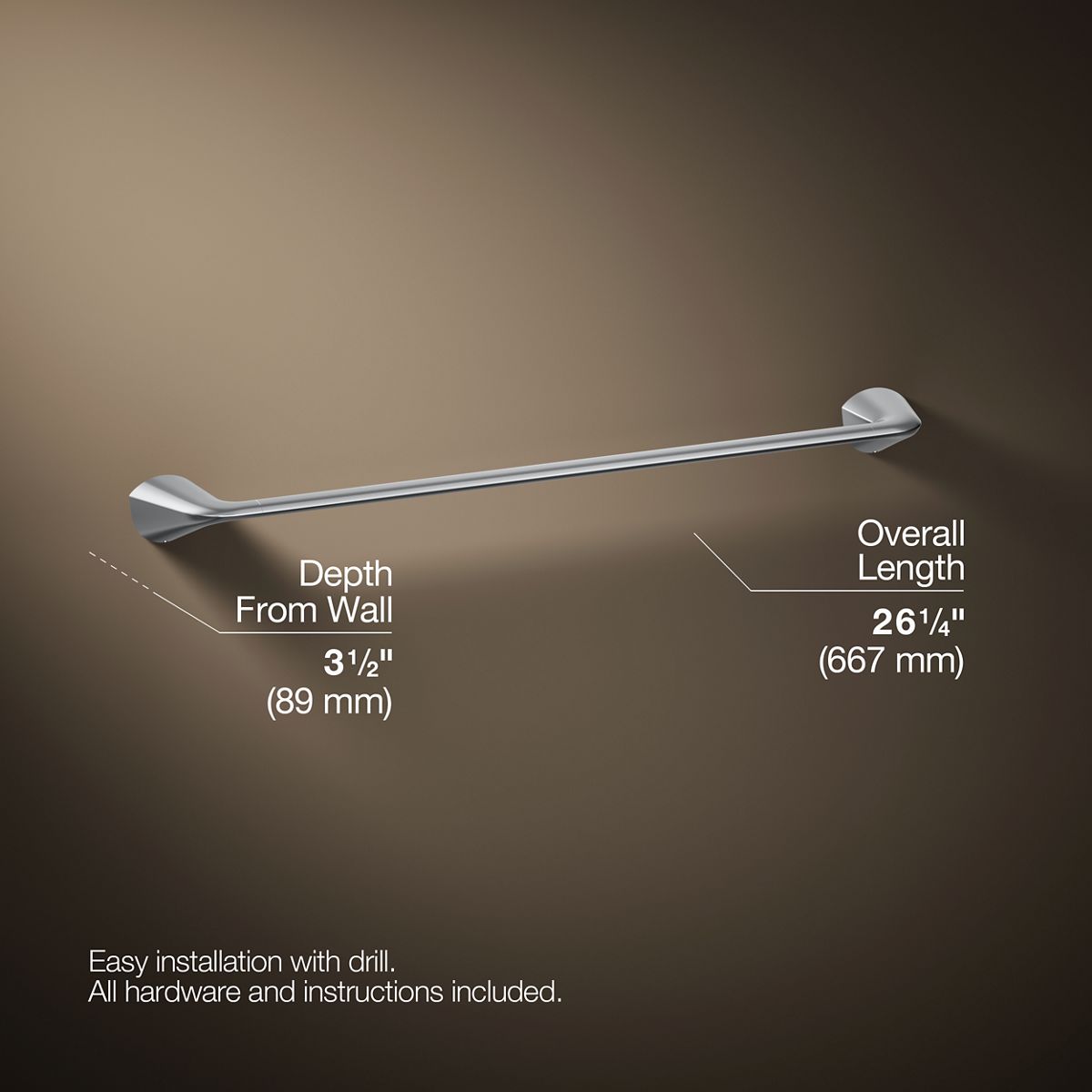 3/4 view of product with dimensions