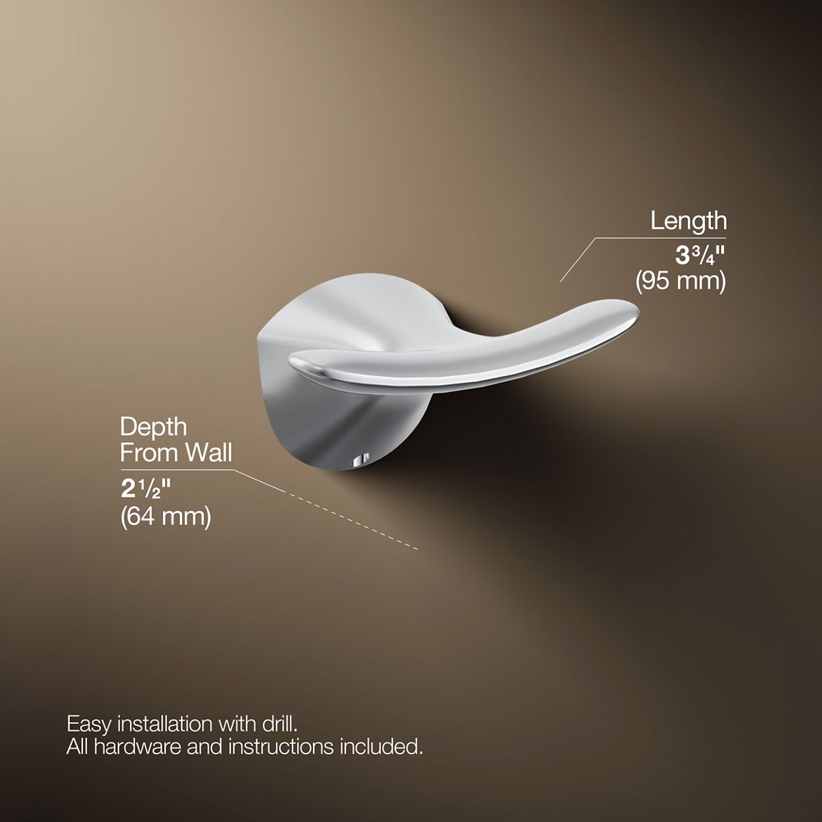 3/4 view of product with dimensions