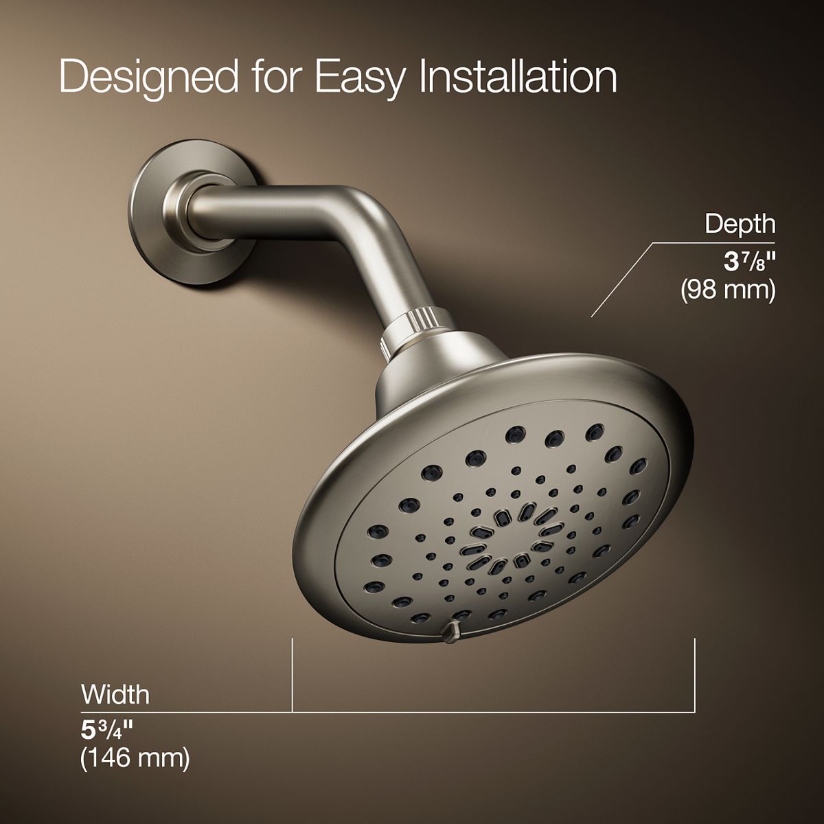 3/4 view of product with dimensions