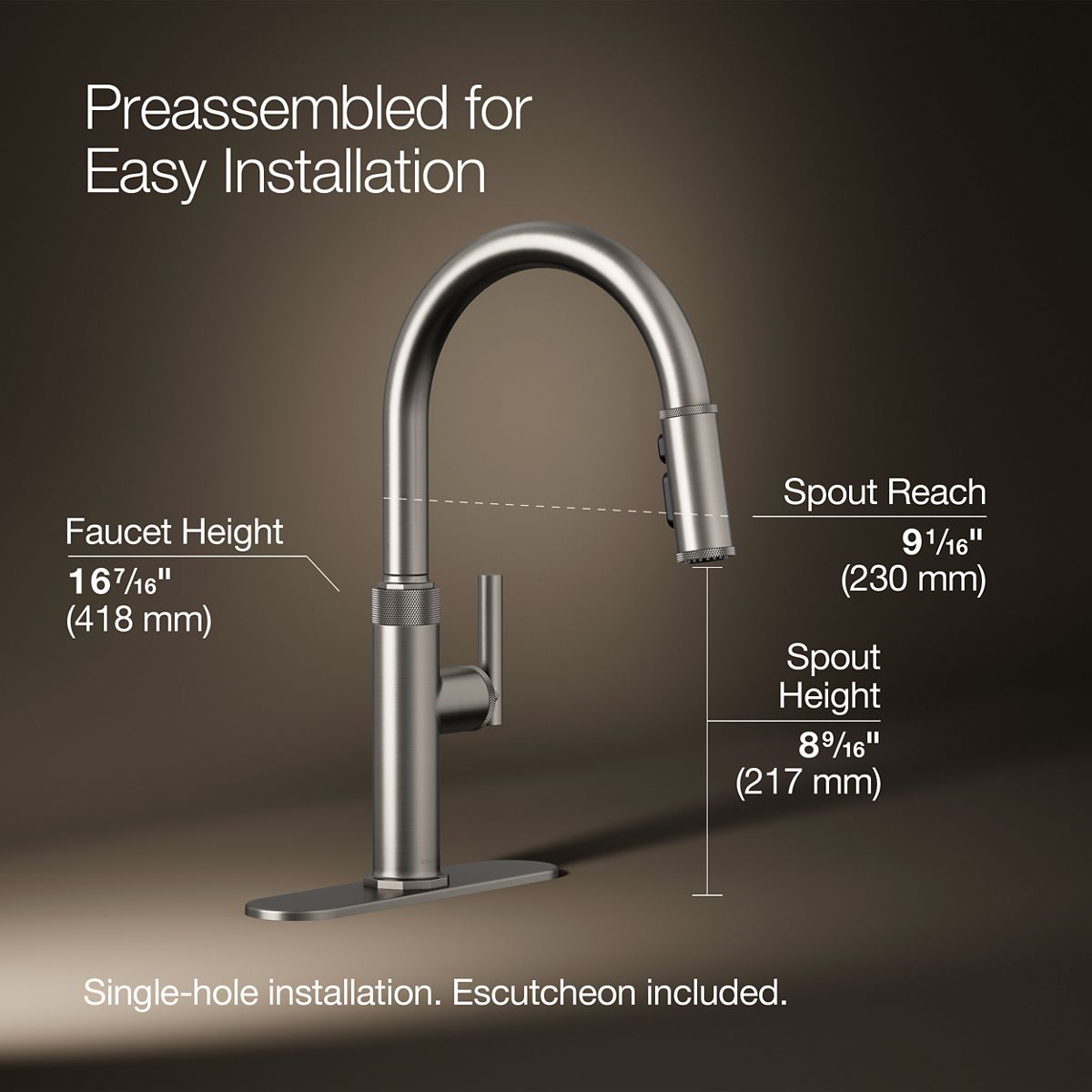 3/4 view of product with dimensions