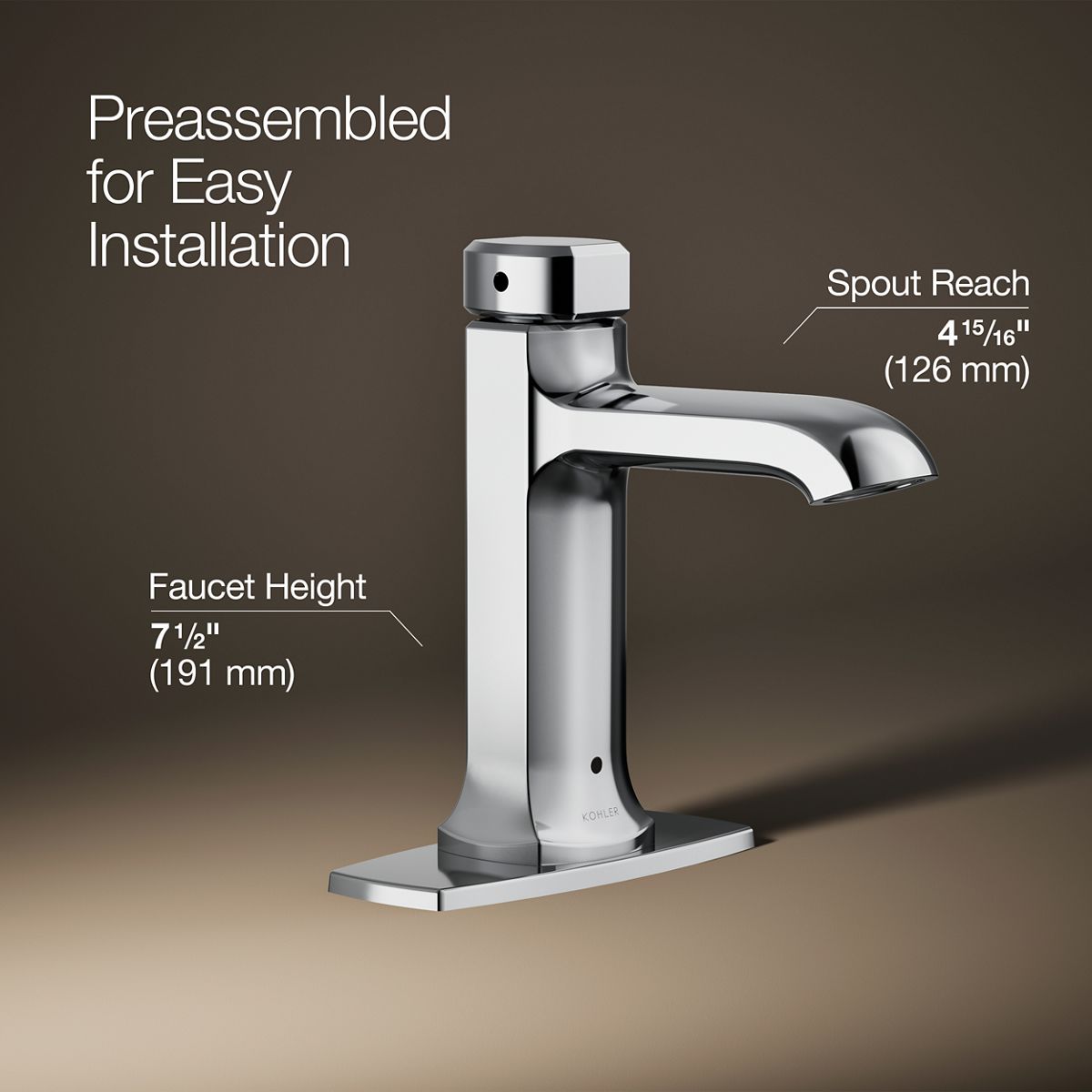 3/4 view of product with dimensions