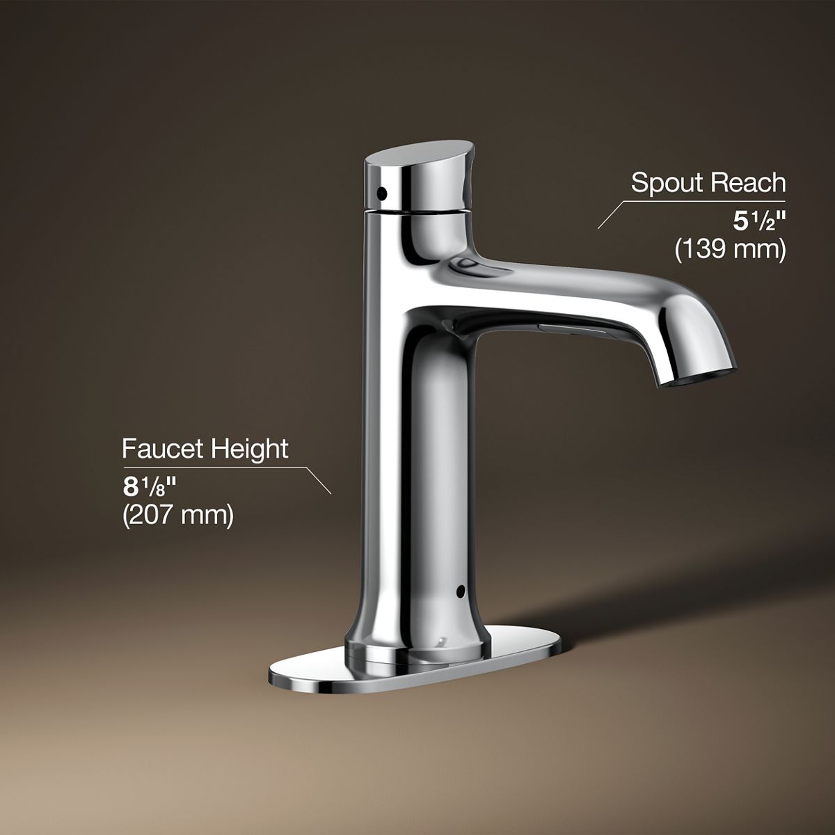 3/4 view of product with dimensions