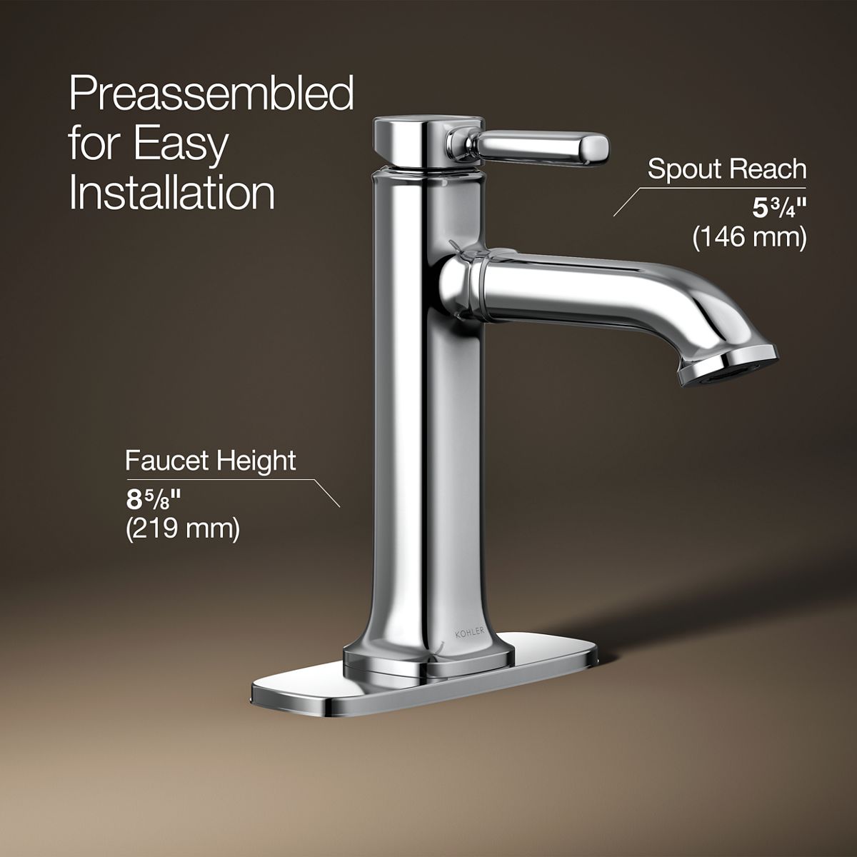 3/4 view of product with dimensions