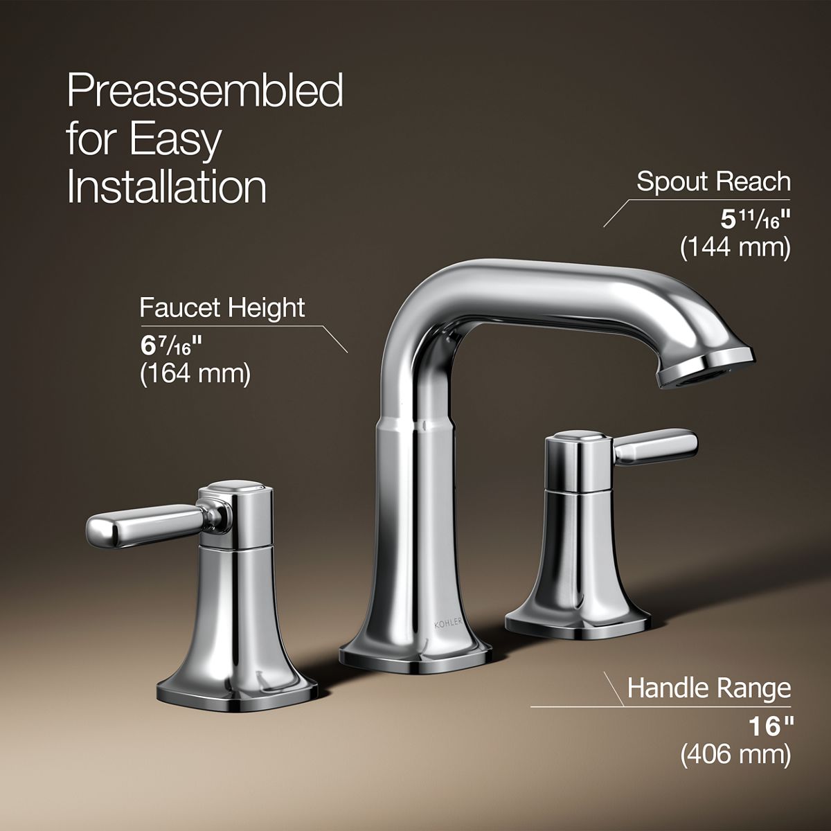 3/4 view of product with dimensions
