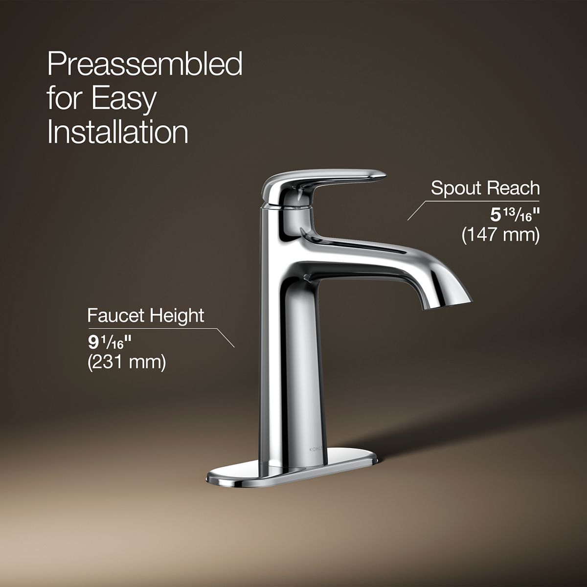 3/4 view of product with dimensions