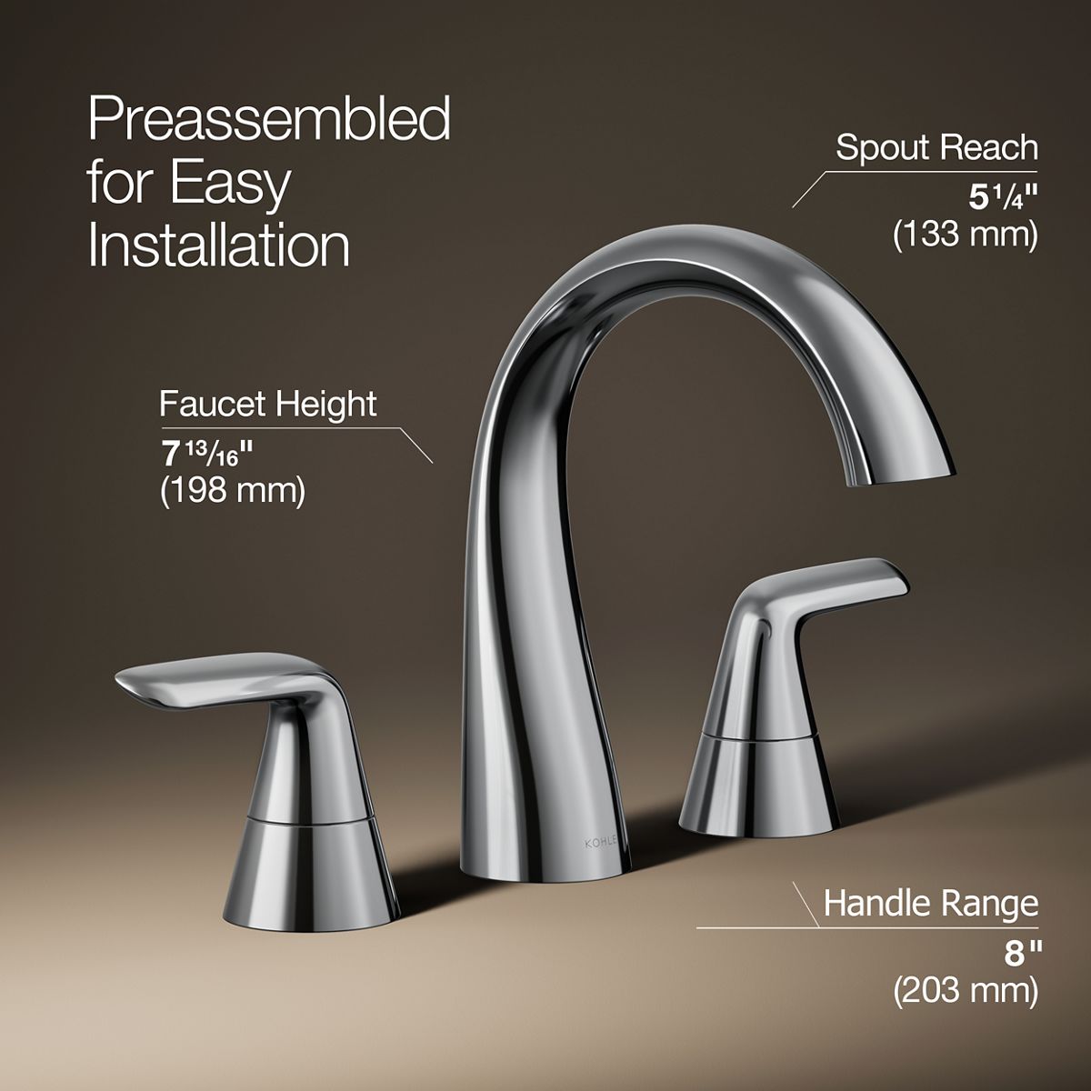 Avail Widespread Bathroom Sink Faucet | K-R33048-4D | KOHLER