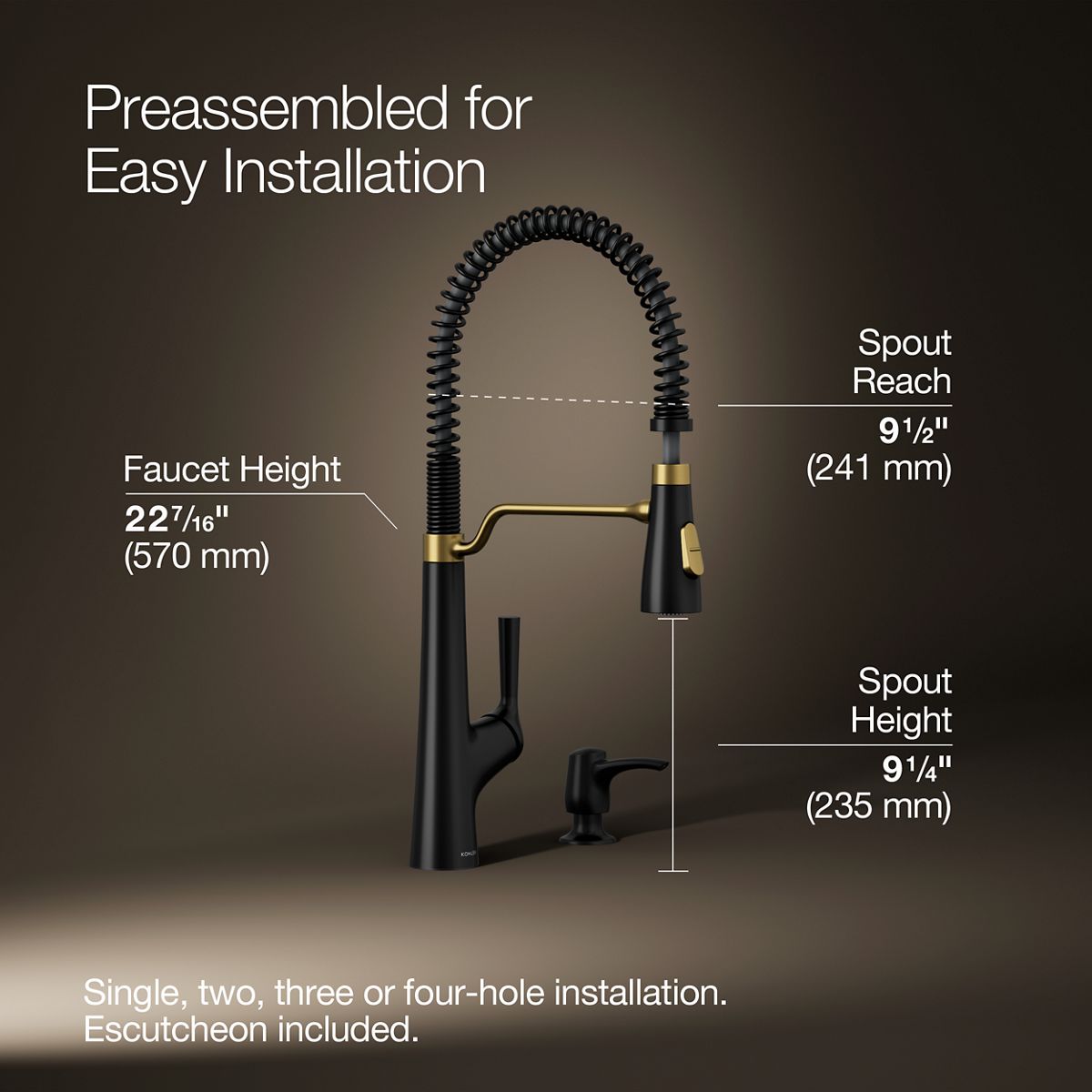 Albany Semi-Professional Kitchen Sink Faucet | K-R33400-SD | KOHLER