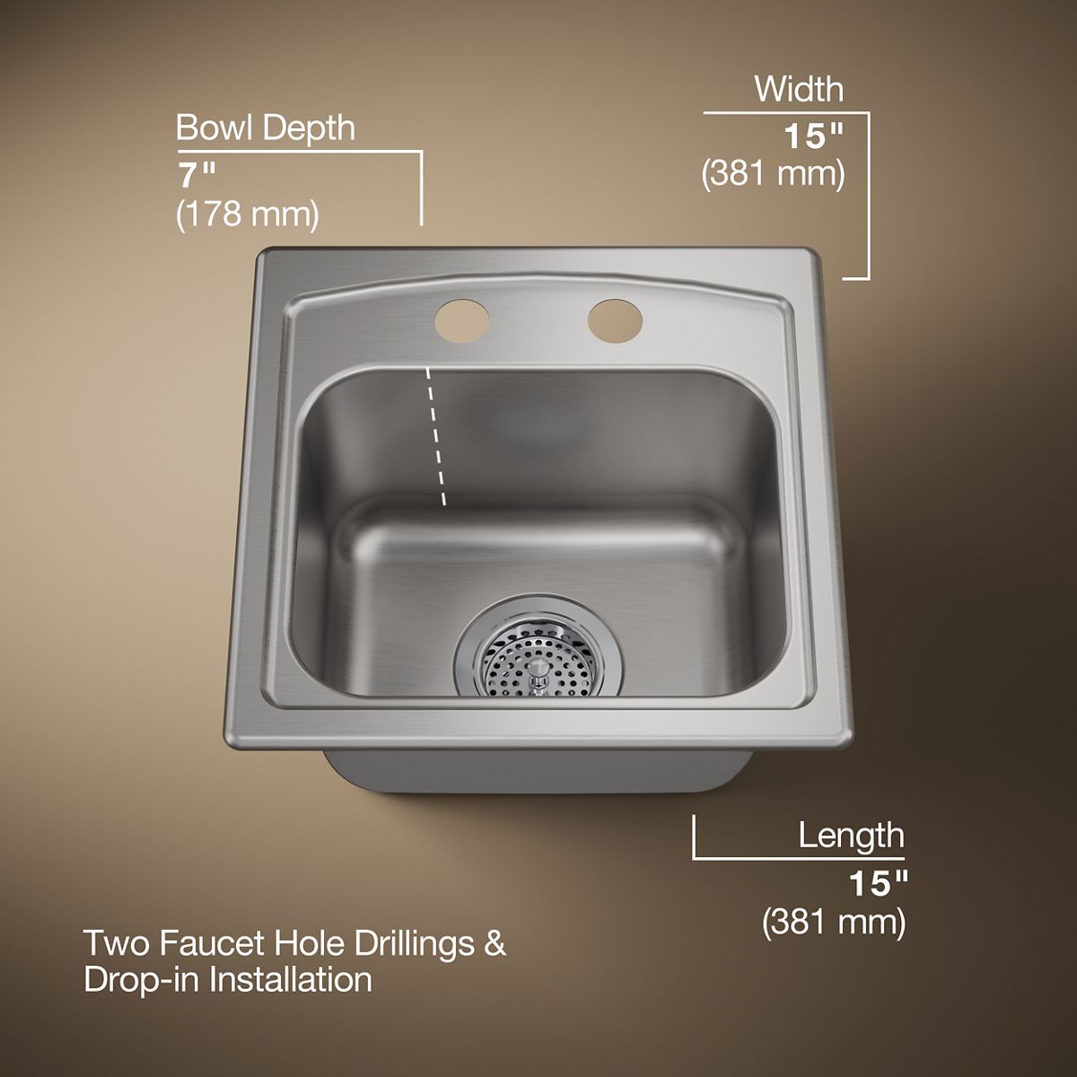 3/4 view of product with dimensions