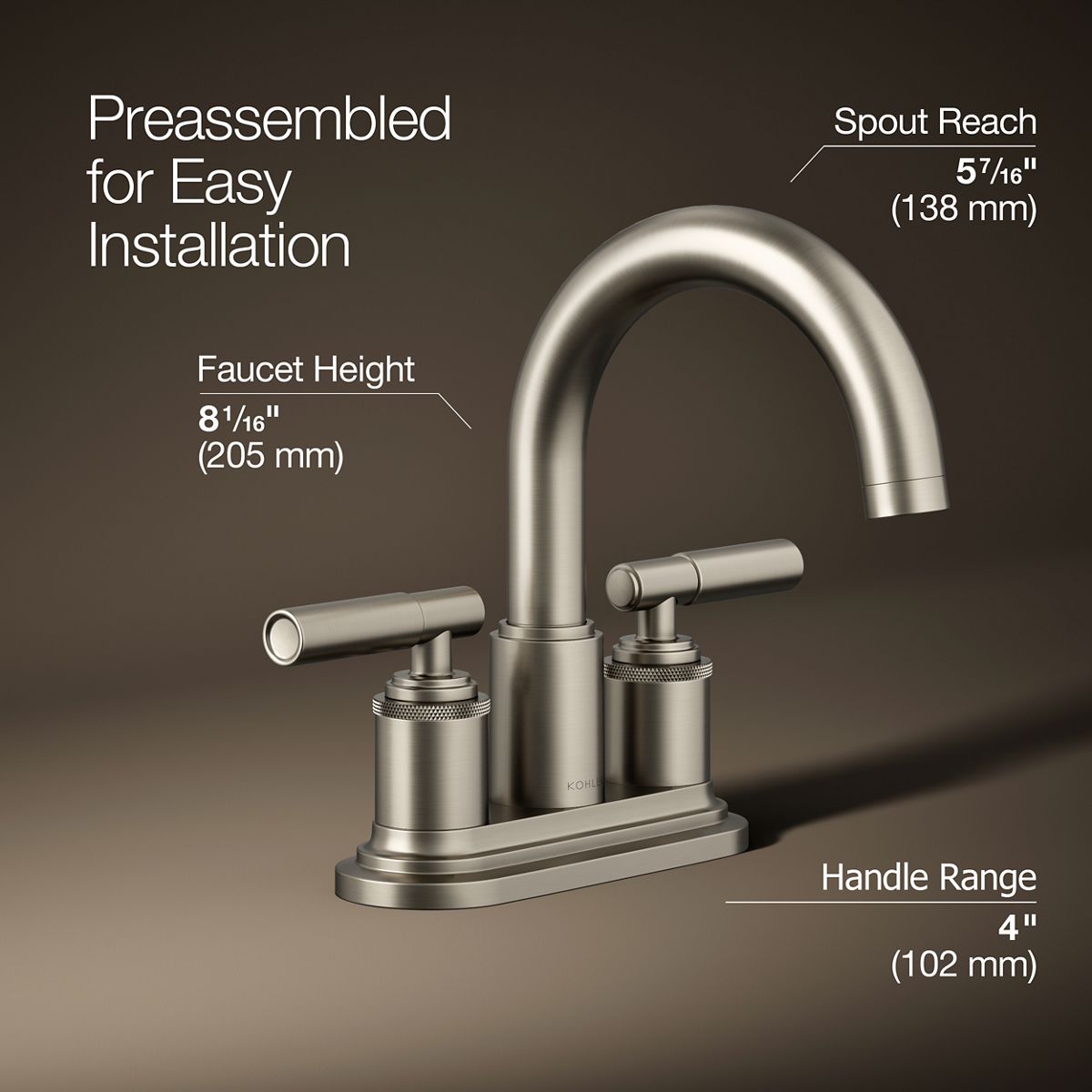 Torrington Centerset Bathroom Faucet | K-R34477-4D | KOHLER