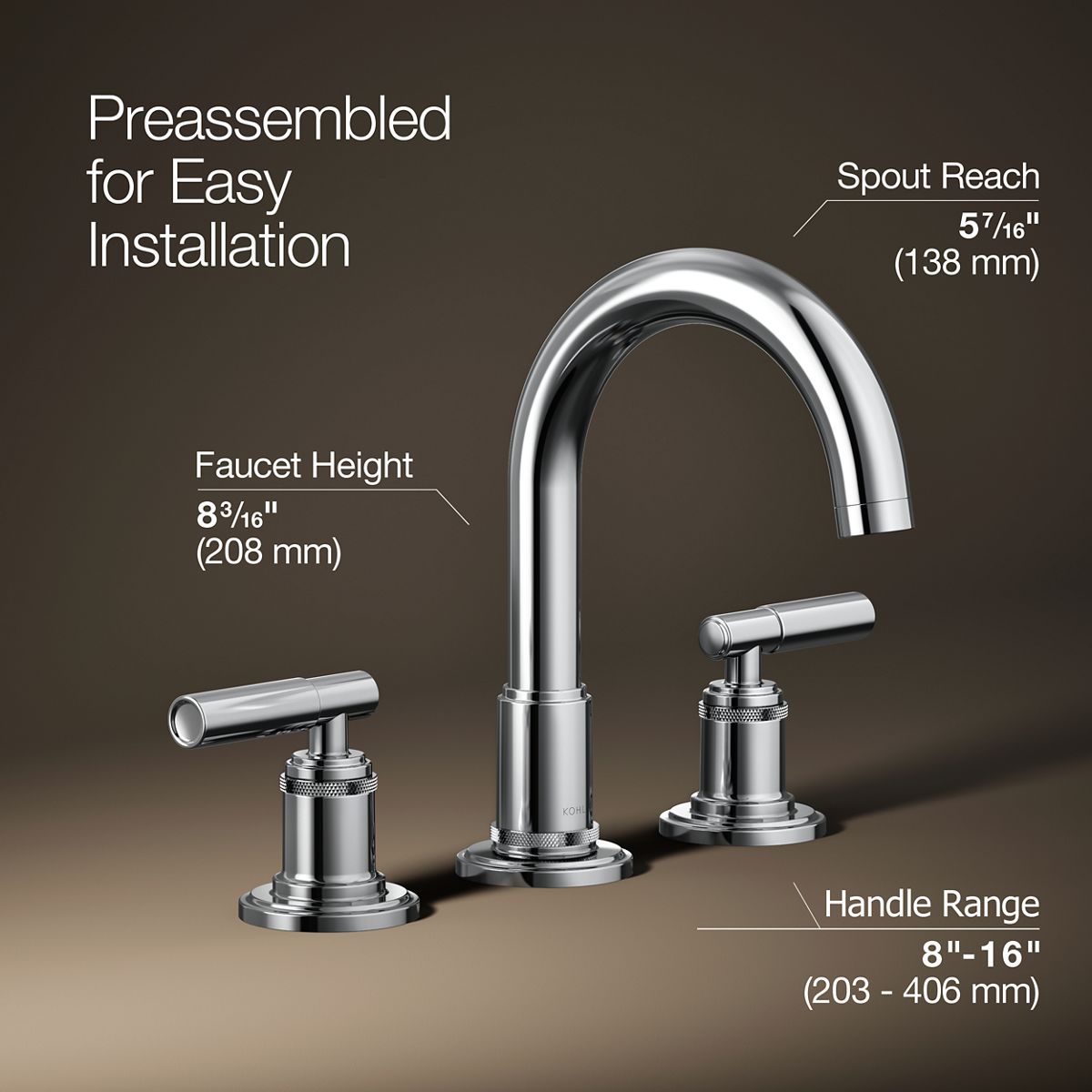 KOHLER | R34478-4D | Torrington™| Widespread bathroom sink faucet