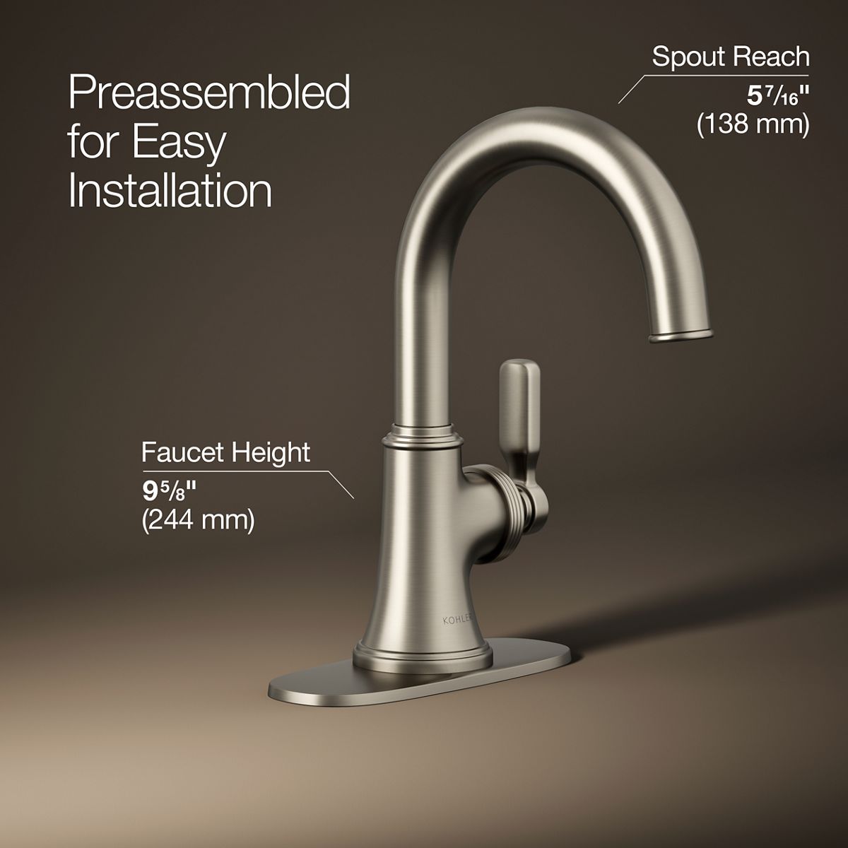 Paces 1-Handle Bathroom Sink Faucet | K-R34515-4D | KOHLER