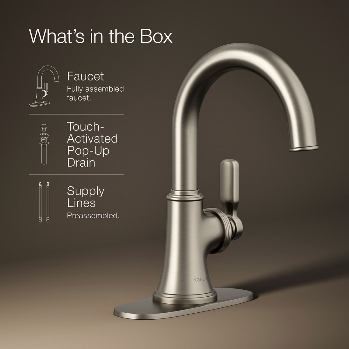 Paces 1-Handle Bathroom Sink Faucet | K-R34515-4D | KOHLER