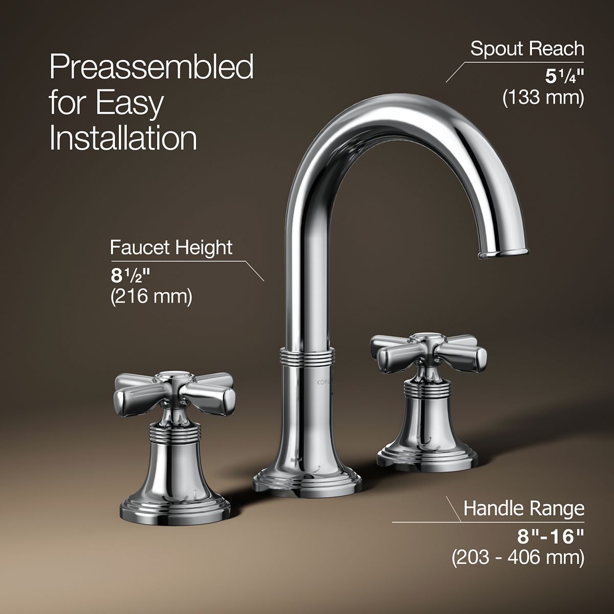 3/4 view of product with dimensions