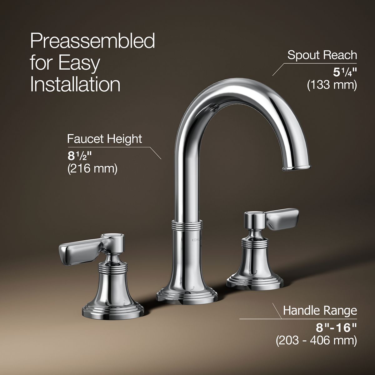 3/4 view of product with dimensions