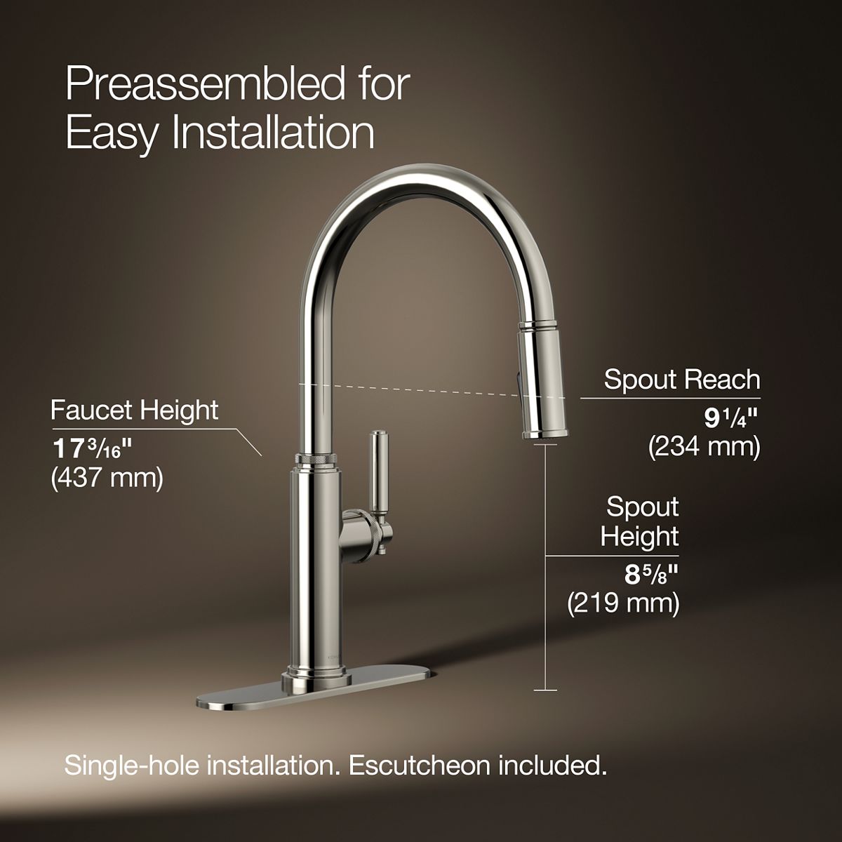 Revolv Pull-Down Kitchen Sink Faucet | K-R34619 | KOHLER