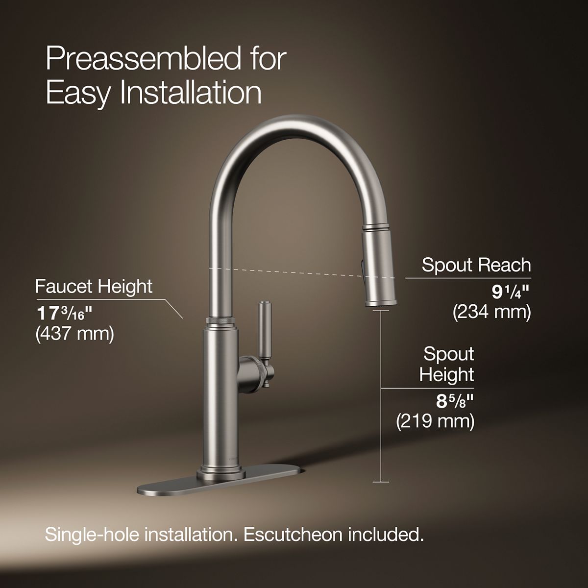3/4 view of product with dimensions