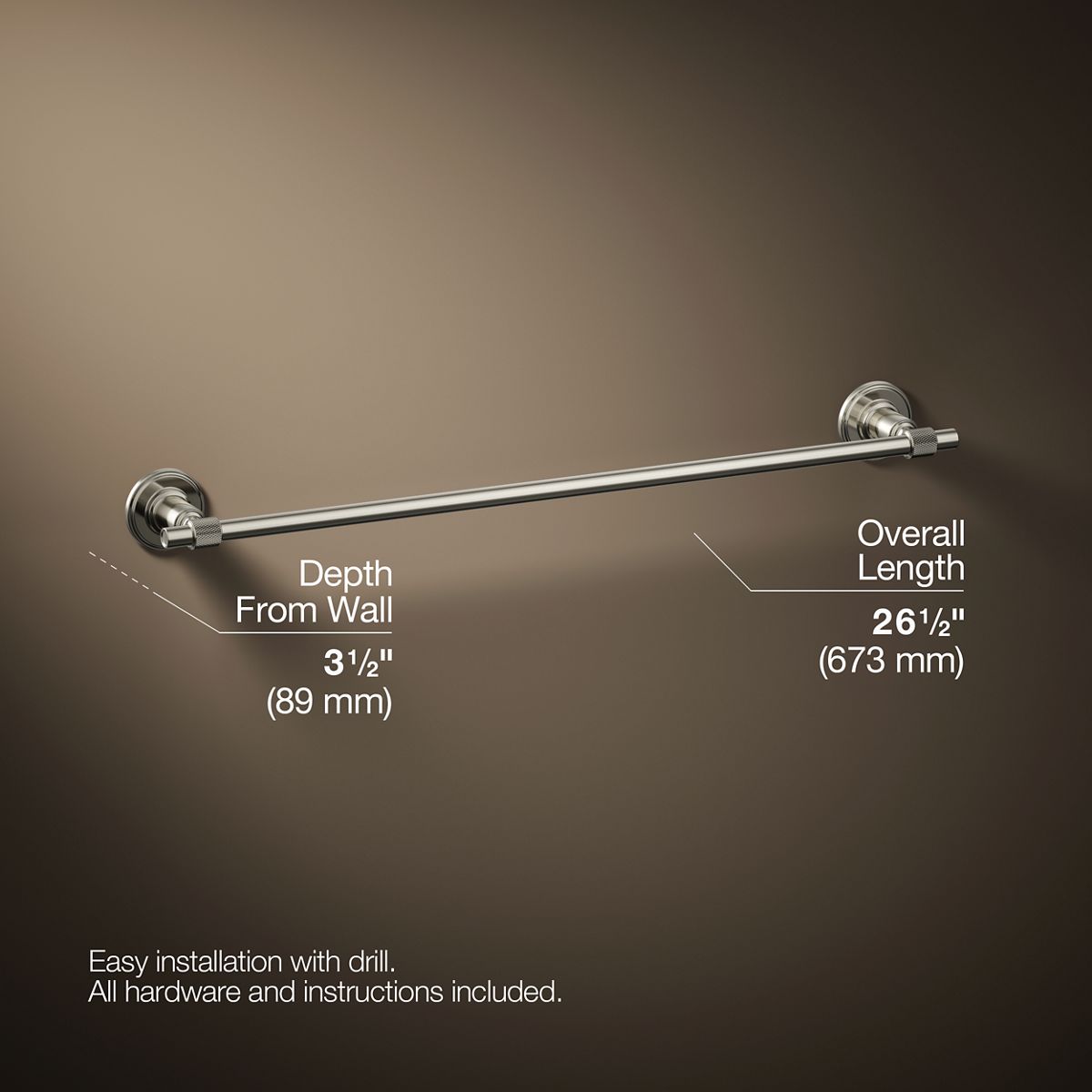 3/4 view of product with dimensions