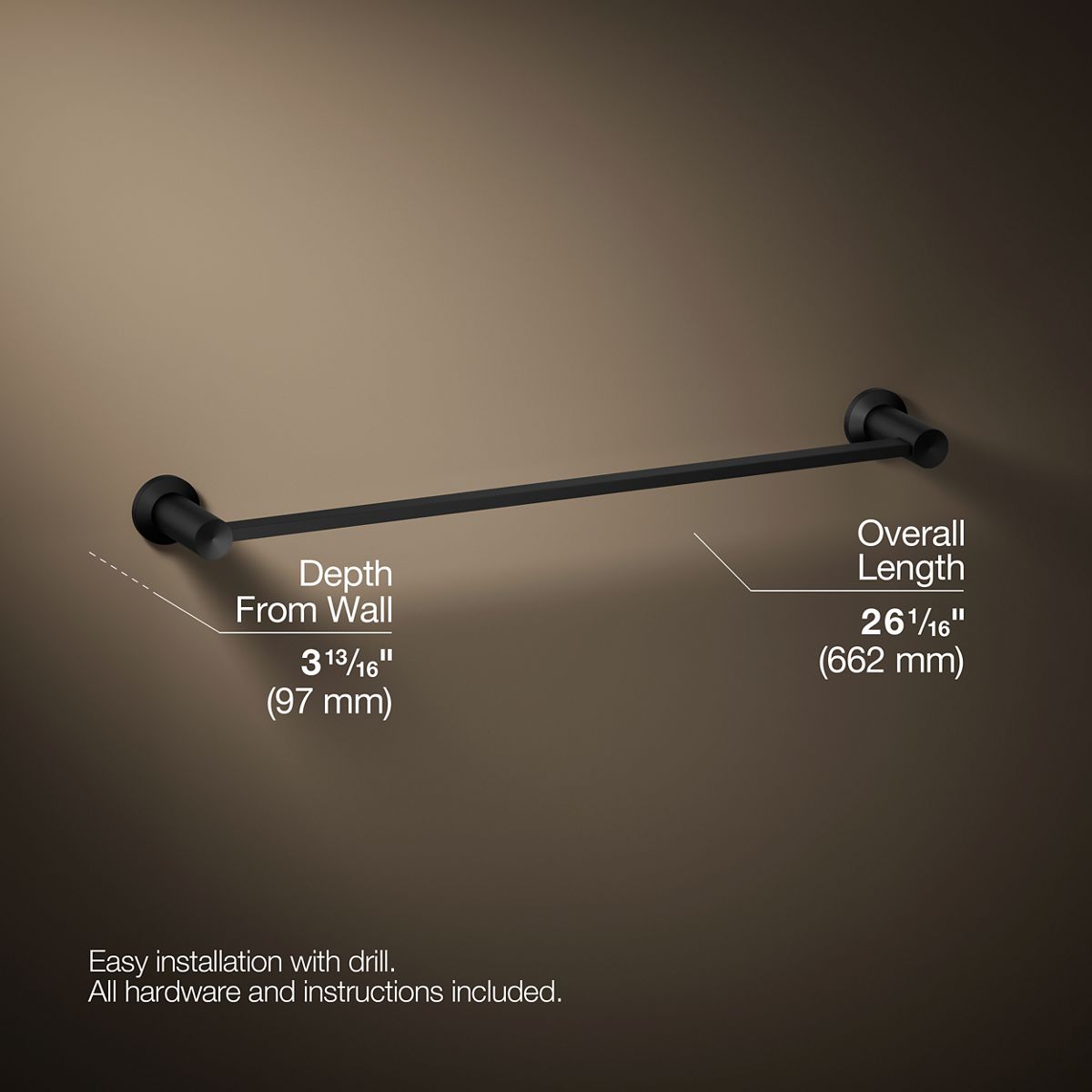 3/4 view of product with dimensions