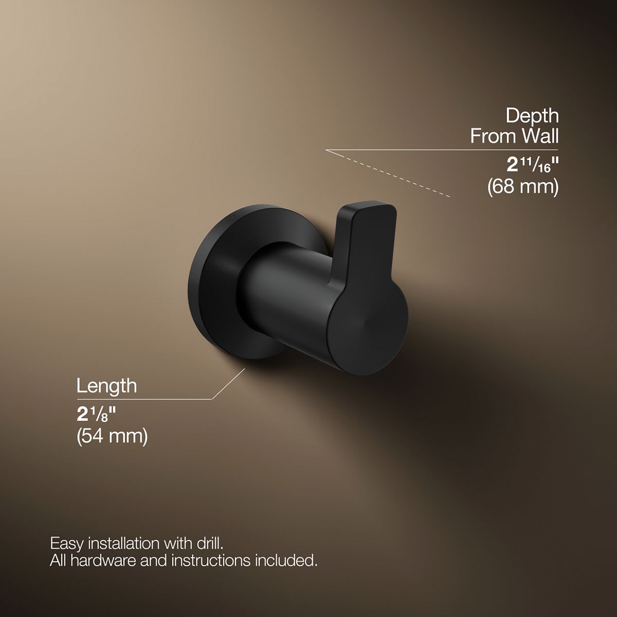 3/4 view of product with dimensions