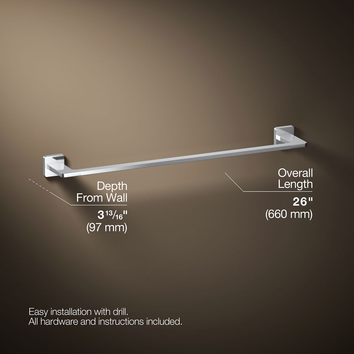 3/4 view of product with dimensions