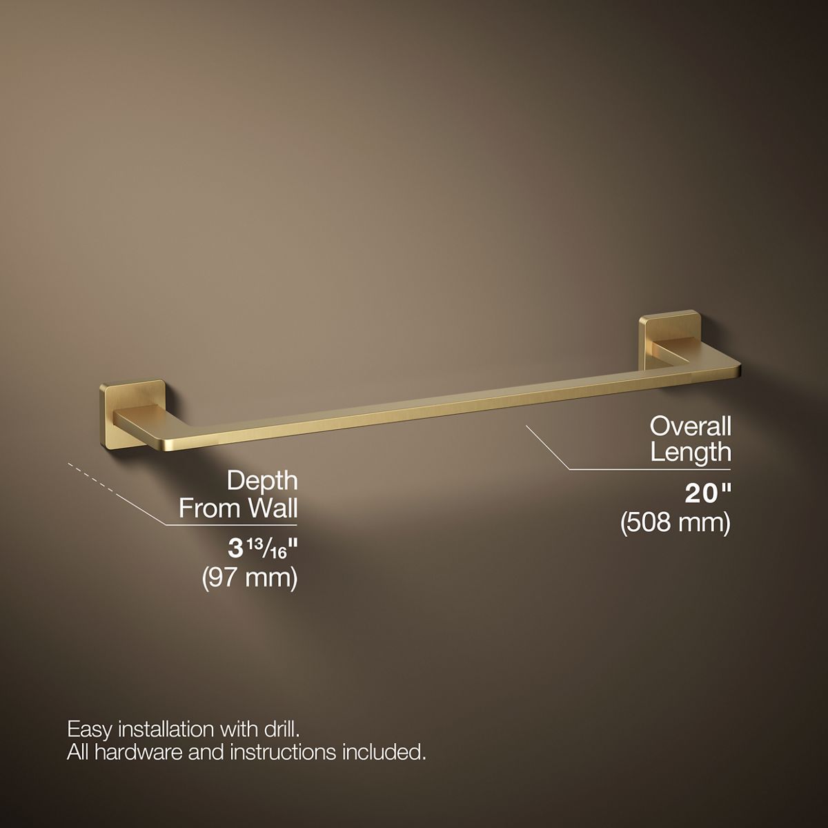 3/4 view of product with dimensions