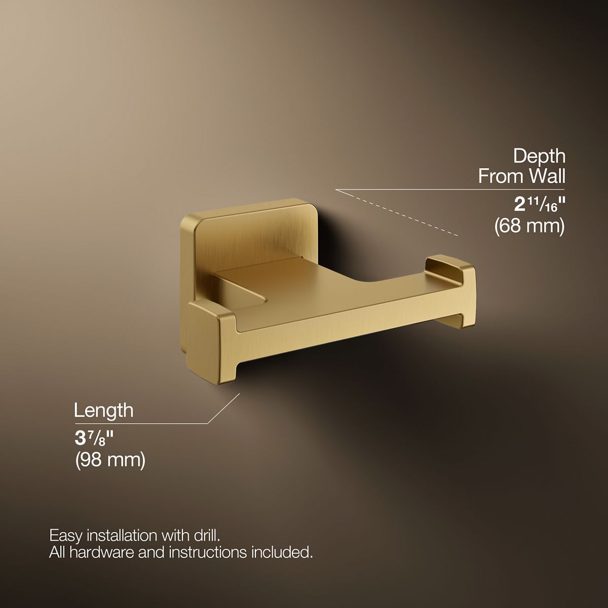 3/4 view of product with dimensions