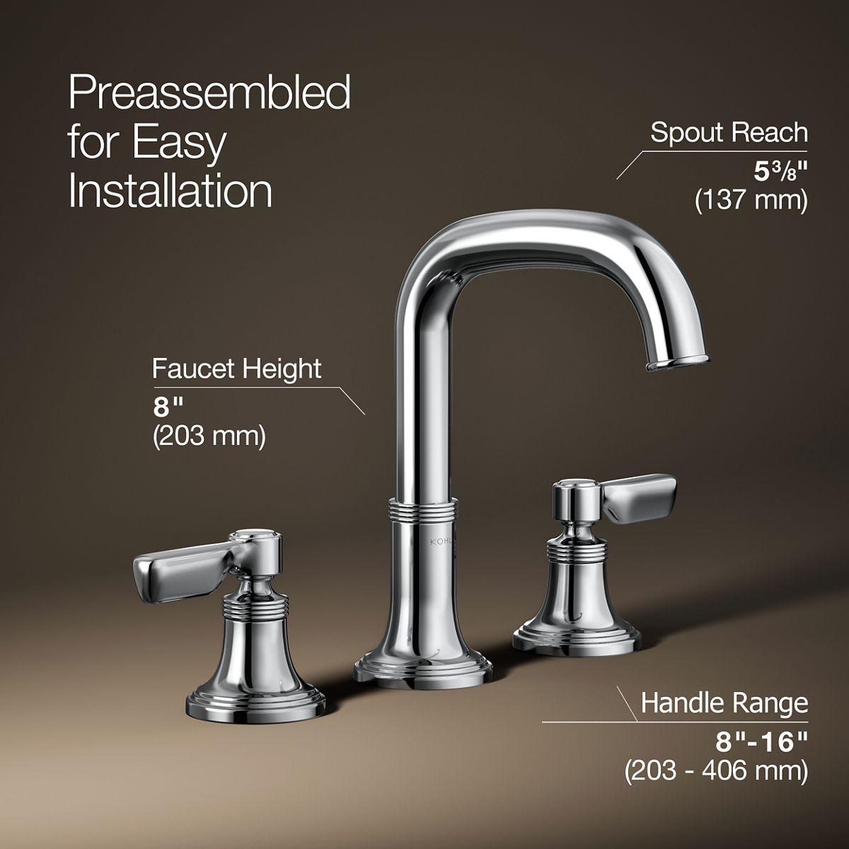 3/4 view of product with dimensions