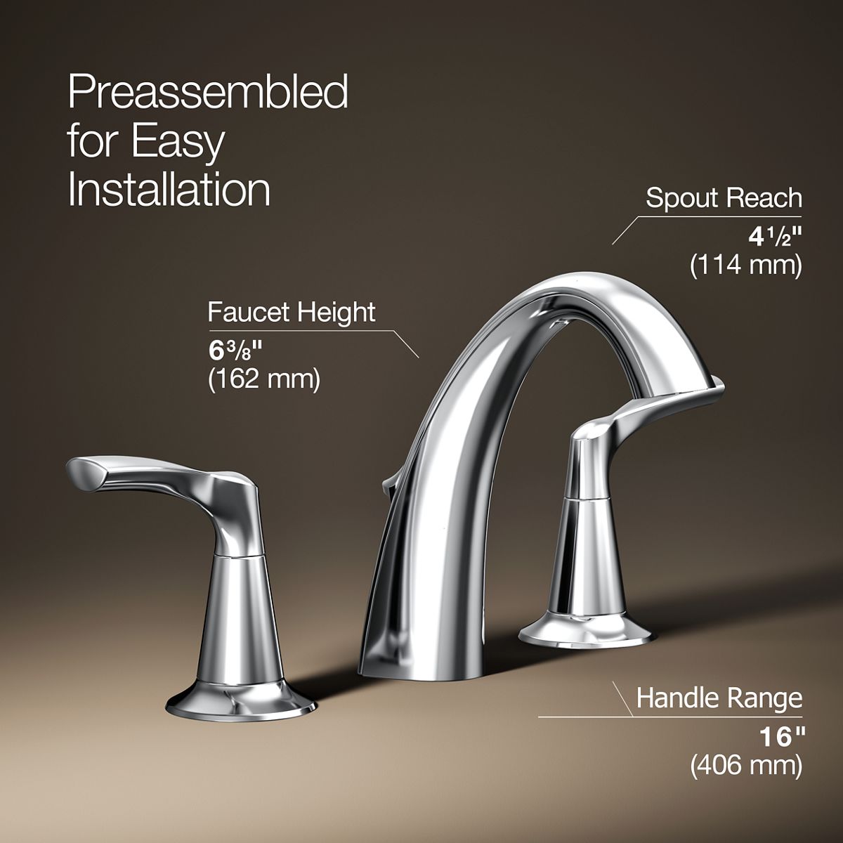 3/4 view of product with dimensions