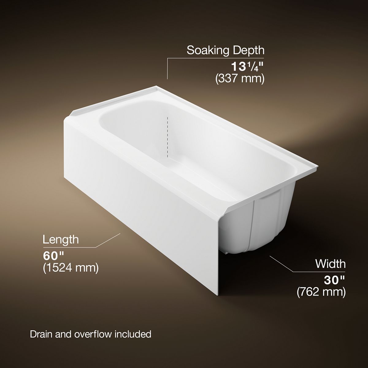 3/4 view of product with dimensions