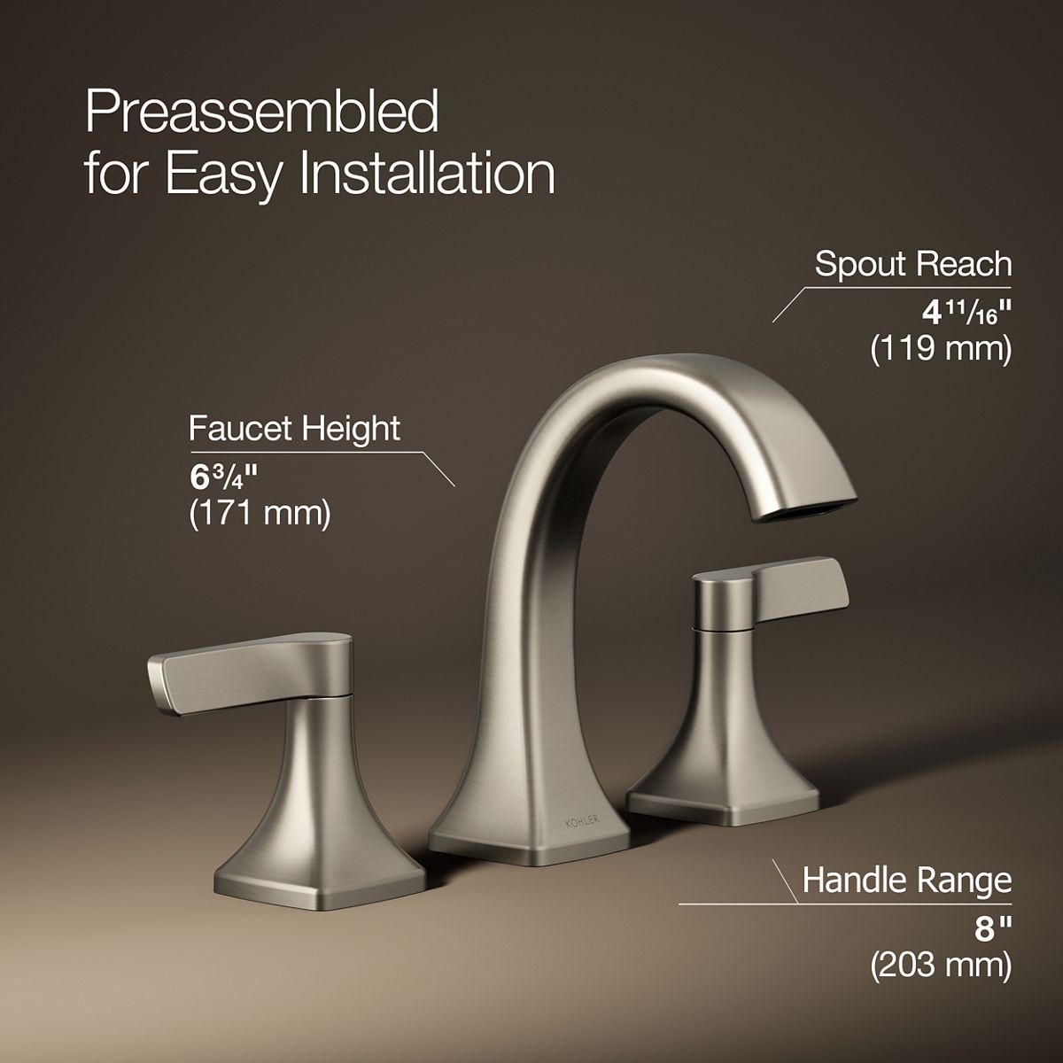 Riverly Widespread Bathroom Sink Faucet | K-R38330-4D | KOHLER
