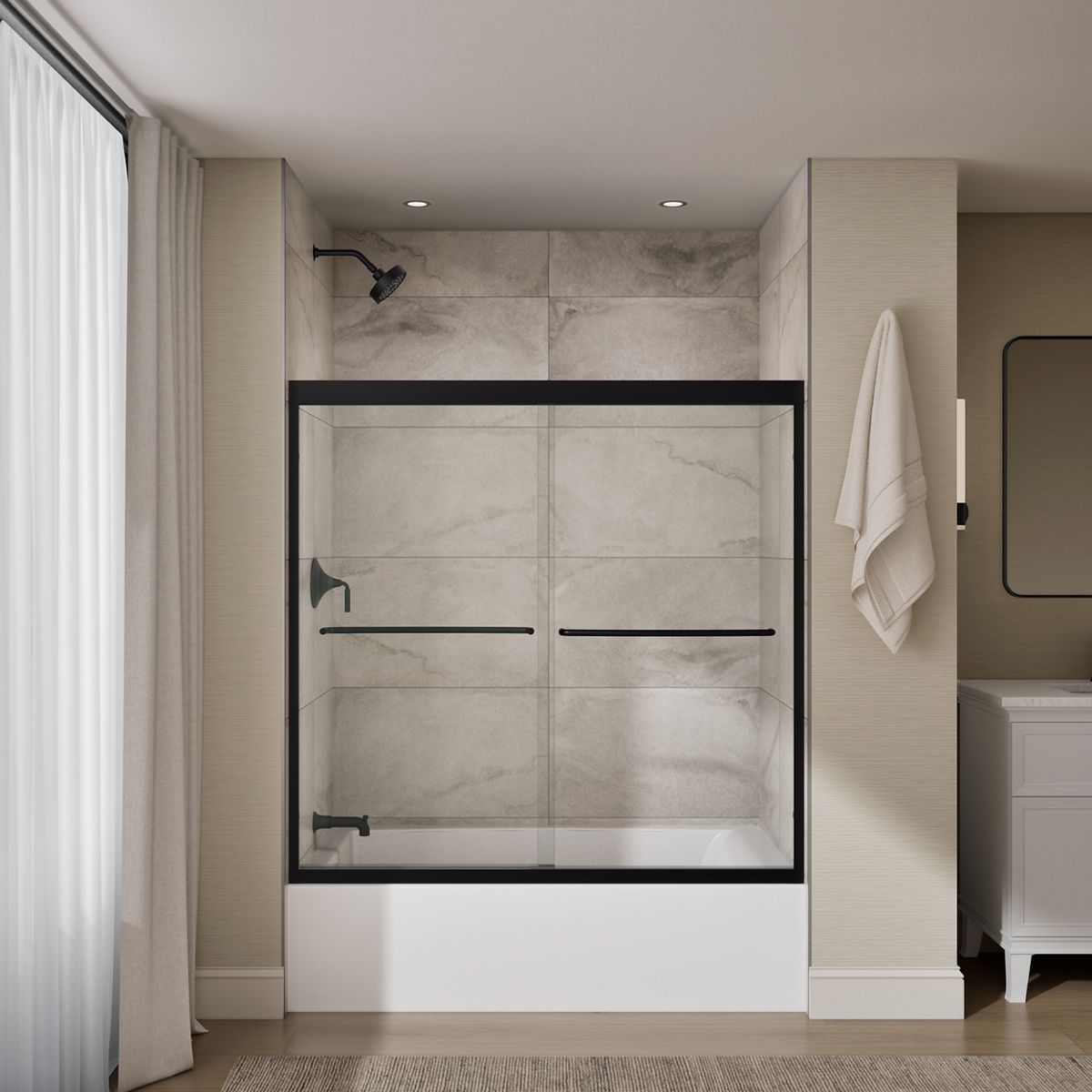 3343 38mm Ce W/sliding UKS13 Triple Sliding Shower Door | 56-60 main image 2